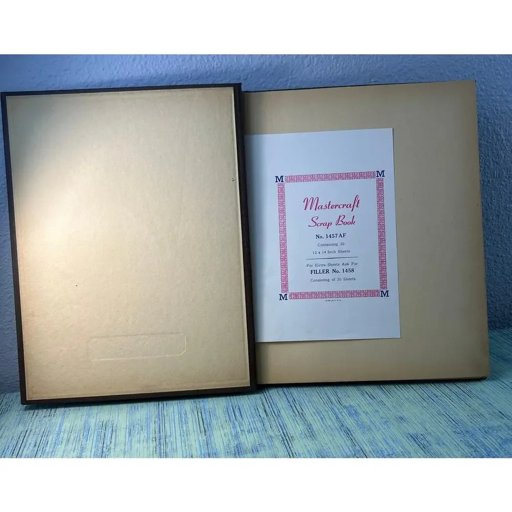 Vintage 1940s WWII Era Mastercraft America First Flag Scrapbook Album 12x15